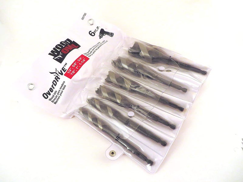 WoodOwl Wood Owl 6 Piece Set OverDrive Fast Boring Ultra Smooth Auger Brad Point Boring Bits Containing the Following Sizes 1/2â€, 5/8â€, 3/4â€, 7/8â€, 1â€ and 1 1/4â€ 00706 - Image 3